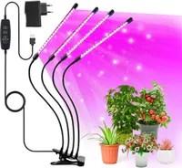 LED UV lampa pro růst rostlin, 4x ramena časovače 9 režimů klip