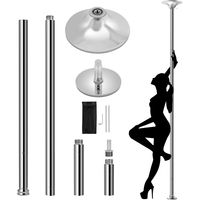 Yaheetech Pole Dance Stange 45 mm, Tanzstang 216,5 bis 275 cm Höhenverstellbar, Pole Dance Stange mit Statisch &  Funktion, Stangentanz-Set