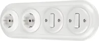 Unterputz Porzellan Retro Schalterserie I PR1SET411W I PR1 weiß