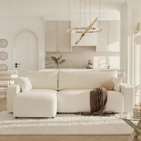Ecksofa Piano Stoff Couch Sofa mit Schlaffunktion und Bettkasten Schlafsofa Polsterecke Couchgarnitur Ecke Bettcouch - Universal Farbe: Baltimore Sand