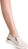 topschuhe24 2955 Damen Keil Halbschuhe Plateau Slipper, Farbe:Beige, Größe:40 EU