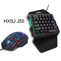 HXSJ J50 Gaming Tastatur Maus Set Einhändige Tastatur mit 35 Schlüsseln LED Hintergrundbeleuchtung Kabelgebundene Gaming Maus