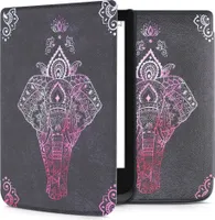 kwmobile Klapphülle kompatibel mit Pocketbook Touch Lux 4/5/Touch HD 3/Color (2020)/ Vivlio Lux 5 Hülle - eReader Case - Elefant Zeichnung Pink
