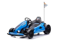 Kinder Elektroauto "e-Gokart" mit 24V und Driftfunktion + 2x 12V7A (24V7A) Akku und 2 Motoren -Blau
