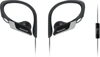 Panasonic RP-HS35ME-K - Sport-Kopfhörer (wasserdicht, ultraleicht und angenehm zu tragen, Mikrofon, Geräuschunterdrückung, Sport für Iphone und Android), Farbe Schwarz, Kabellänge 1,2 m