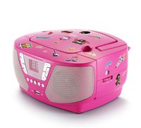 Bigben Interactive CD60RSSTICK Prenosné detské rádio, FM, CD-Audio, prenosný CD prehrávač, farba: ružová
