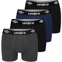 UMBRO Boxershorts Herren 4er Pack XXL Baumwoll Passform Atmungsaktiv Unterwäsche Unterhosen Männer Men Retroshorts - XXL