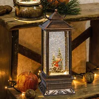 LED Deko Laterne Weihnachten Kinder Figuren Glitzer Wirbel beleuchtet Winter Batterie