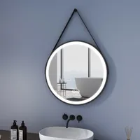 Meykoers Badezimmerspiegel Rund ф70cm LED Badspiegel mit Touch Schalter und 3 Lichtfarbe 3000-6500K Lichtspiegel Badezimmerspiegel