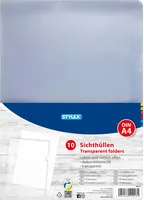 Stylex 40928 Sichthüllen, DIN A4, 10er Beutel, transparent