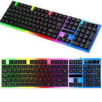 Klawiatura LED RGB do gier z podświetleniem Klawiatura Pro Gamer z podświetleniem RGB USB PC PS3 PS4 Windows Układ UE QWERTY Czarny Retoo