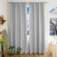 100% Verdunklungsvorhang Vorhang Wärmehaltung Dicke Gardinen Türvorhang Kälteschutz Winter Vorhänge Wärmeisolierend Thermo Gardinen Winddicht Türtrenner, 265x140(HöhexBreite),Grau, 2 Stück