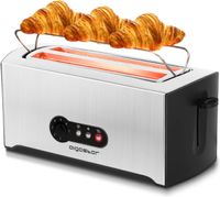 Aigostar Toaster, 1600 W,2 Langschlitzkammern（7 einstellbare Bräunungsstufe + Auftau- & Aufwärmfunktion）edelstahl