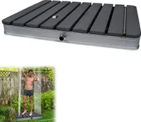 XMTECH WPC zahradní sprcha podlahová sprcha protiskluzová venkovní sprcha kempinková sprcha venkovní sprcha sauna sprcha 70x55 cm obdélník pro kempování zahradní bazénová sprcha s nastavitelným nožním kolečkem, antracitová barva