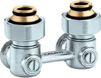 Caleffi Zweirohr Hahnblock 3011 Eckform, 3/4" IG