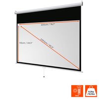 celexon basic Heimkino- und Business manuell ausziehbare Rollo-Leinwand - einfache Montage und Bedienung - 200x113cm - 90" - 16:9