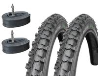 2 Stück Little Aggro 50-507 Mountainbike Reifen Fahrradreifen 24 Zoll 24x1.95 mit 2x Schläuche Dunlop