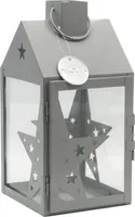 Dekovita, Laterne Metall Grau - Sternmotive 15x15x30cm