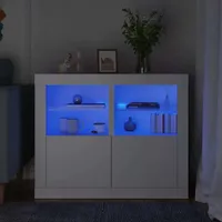 vidaXL Szafki boczne z oświetleniem LED 2 szt. Biały materiał drewnopochodny