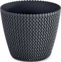 Blumentopf Splofy ECO für Innen- und Außenbereich Pflanzgefäß Rund Kunststoff UV-beständig 157 mm Anthrazit