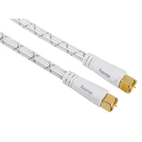 SAT připojovací kabel F zástrčka 3m 120dB filtr pozlacený Bílý