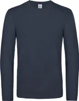 Pánske tričko s dlhým rukávom B&C #E190 RW6530 (2XL) (námornícka modrá)