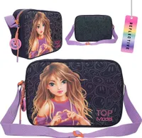 Depesche 12771 TOPModel Night Light - Umhängetasche in Dunkelblau mit Model-Motiv, Tasche mit verstellbarem Schultergurt