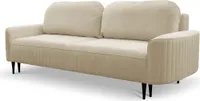 Schlafsofa Verona - Klappsofa, Schlafcouch - Sofa 245 cm mit Bettkasten, Samtstoff - Skandinavischer Stil (Beige -  Velutto 02)