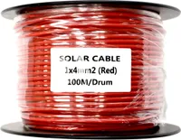 100m Solarkabel Verlängerungskabel für PV-Anlagen 4mm2 Rot