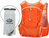 Trinkweste Pack Atmungsaktiver Trinkrucksack Laufrucksack mit großer Kapazität mit 2L Wasserbeutel orange