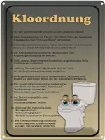 vianmo Plechová cedule 40x30 cm Kloordnung Toilette WC Regeln