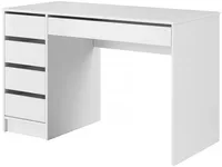 MIRJAN24 Schreibtisch / Schminktisch Ada, Elegante Kosmetiktisch, Frisiertisch, Modern Schlafzimmer (Korpus: Weiß, Fronten: Weiß Hochglanz)