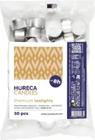 Horeca Candles Teelichter 50 Stück Weiß – 8h Brenndauer – Ohne Duft – Paraffinwachs – Hochzeit Deko Feiern Party