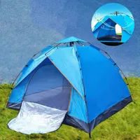 Campingzelt für 3-4 Personen, Kuppelzelt, Pop Up Zelt, Outdoor UV-Schutz Camping Zelt, Blau