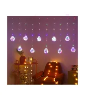 Lichtvorhang 10 Weihnachtskugeln 3 Meter Mit Schnee Warm Kalt Led Licht Rgb