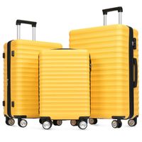 Merax Kofferset XL L M, Reisekofferset Gelb, Hartschale Trolley mit TSA-Schloss