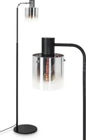 Castelfiorentino »Castelfiorentino« Stehlampe aus Metall/Glas, Schwarz/Rauchfarben/Klar