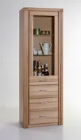 Vitrine Tabea Regal in Kernbuche geölt Teilmassiv Breite 66cm Höhe 200cm