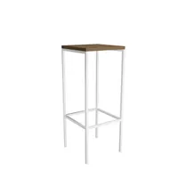 Barová stolička Bistro Stool Stolová stolička Loft Steel Restaurant Solid H 77 cm (biela)