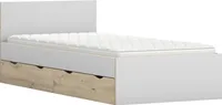 Bettgestell Bett mit zwei Schubladen ohne Matratze Weiß/Artisan Eiche 90/200 cm JOY I 36