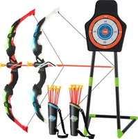 2 Pack Pfeil und Bogen Spielzeug für Kinder mit LED Leuchten – 2 Bogen & 20 Saugnapfpfeile & 2 in 1 Zielscheibe & 2 Köcher, Bogenschießen Spielzeug Indoor und Outdoor für Jungen Mädchen