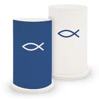 itenga Windlicht "Fisch blau" für Kommunion Konfirmation Taufe 2er Set