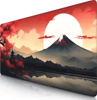 Titanwolf Gaming Mauspad XXL, 900 x 400 x 3 mm, Schreibtischunterlage, abwaschbar, rutschfeste Rückseite, Geschwindigkeit & Präzision, Japan Sunset 2