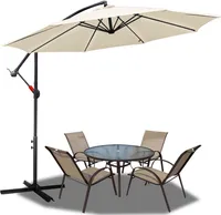 Jiubiaz 3.5m Sonnenschirm Gartenschirm Balkonschirm UV40+ Ampelschirm，Beige