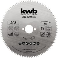 kwb Kreissägeblatt 250 x 30 mm,  Germany, feiner präziser Schnitt, Sägeblatt geeignet für Holzpaneele, Profilholz und Weichholz