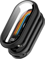 INF Pouzdro Xiaomi Mi Band 9/9 NFC s ochranným tvrzeným sklem Černá