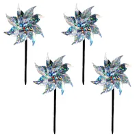 4er Set Windrad Reflektierend Windmühle Windspiel Balkon Vogelschutz