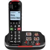 Swissvoice Xtra 2355 schnurloses Seniorentelefon mit AB schwarz vier Fototasten