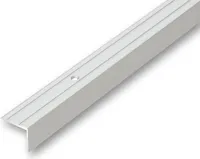 (7,06EUR/m) 25 x 20 x 1000 mm Treppenwinkel silberfarben gebohrt inkl. Montageset Treppenkantenprofil Treppenkante
