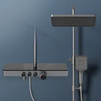Duschsystem mit Thermostat Schwarz